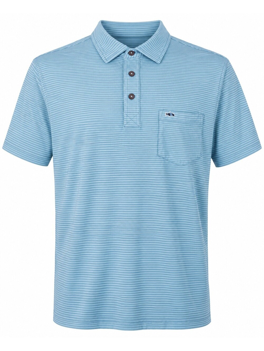 Fish Hippie Men’s XL Blue Green Striped Golf Polo Pocket Shirt